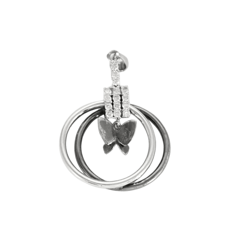 Pendentif Pendentif papillon encerclé en or blanc 18 carats et diamants 58 Facettes LP1306/17