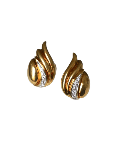 Boucles d'oreilles Boucles d'oreilles - Clip en or jaune 18 kt et diamants 58 Facettes