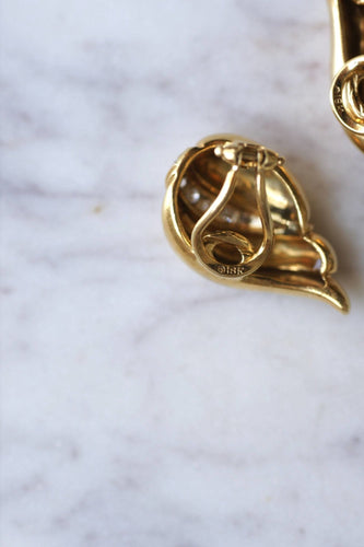 Boucles d'oreilles Boucles d'oreilles clip flamme en or jaune 18kt et diamants 58 Facettes
