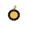 Pendentif Pendentif porte-pièce dodécagone en or jaune 750 avec pièce 3 dollars 58 Facettes LP1288/3
