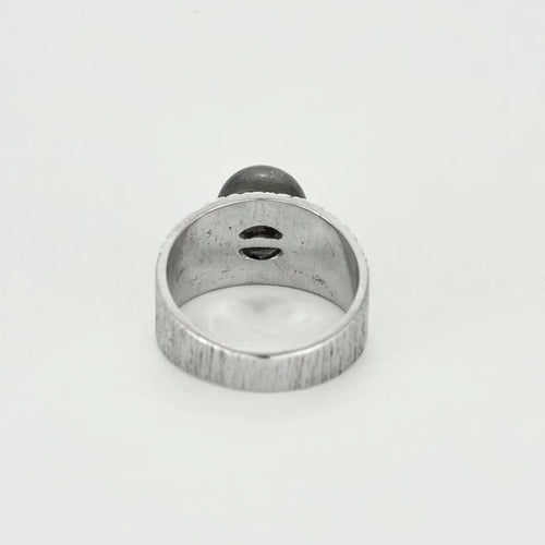Bague 49 Bague jonc en or blanc 18 carats avec perle d’Akoya 58 Facettes LP1226/14