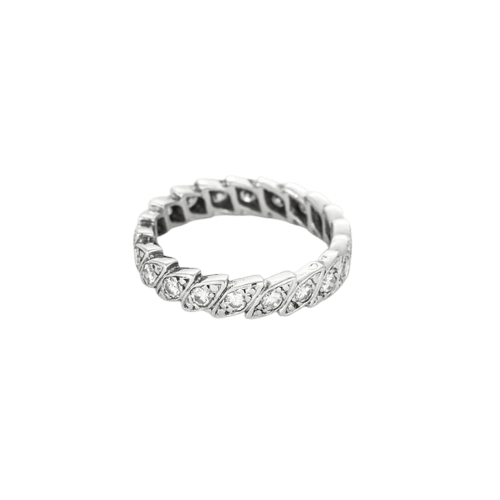 Bague 53.5 Alliance - Bague en or blanc 750 sertie de diamants 58 Facettes LP1195/11