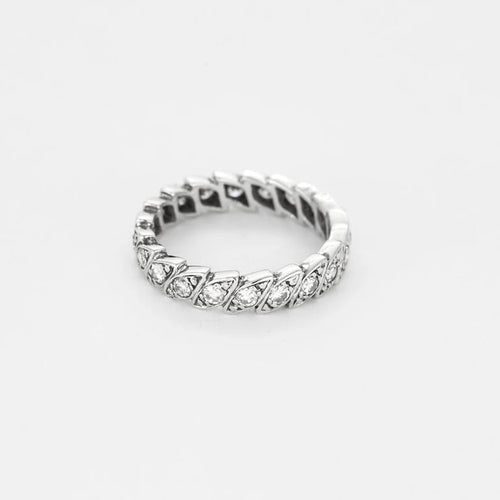 Bague 53.5 Alliance - Bague en or blanc 750 sertie de diamants 58 Facettes LP1195/11