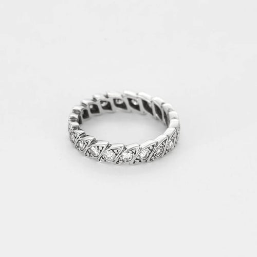 Bague 53.5 Alliance - Bague en or blanc 750 sertie de diamants 58 Facettes LP1195/11