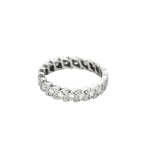 Bague 53.5 Alliance - Bague en or blanc 750 sertie de diamants 58 Facettes LP1195/11