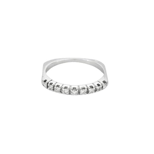 Bague 53.5 Alliance - Bague en or blanc sertie de diamants 58 Facettes LP1225/11