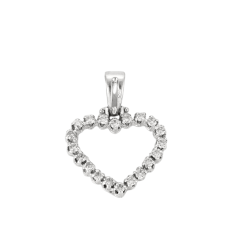 Pendentif Pendentif cœur en or blanc et diamants 58 Facettes LP1148