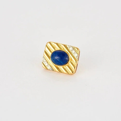 Boucles d'oreilles Boucles d'oreilles en or jaune, lapis-lazuli et diamants 58 Facettes LP1134