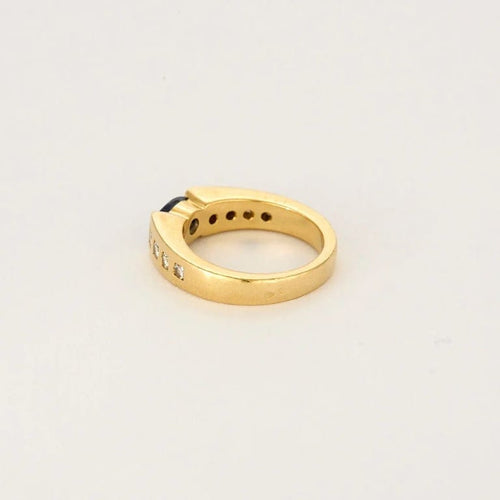 Bague 53.5 Bague jonc en or jaune 18 carats avec saphir et diamants 58 Facettes LP1224/10