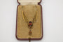Collier Art nouveau - Collier ajouré en or jaune 18 carats, citrines et perle 58 Facettes 11785