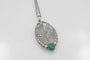 Collier Art Nouveau - Collier en or blanc, diamants et émeraude cabochon 58 Facettes 11788
