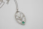 Collier Art Nouveau - Collier en or blanc, diamants et émeraude cabochon 58 Facettes 11788