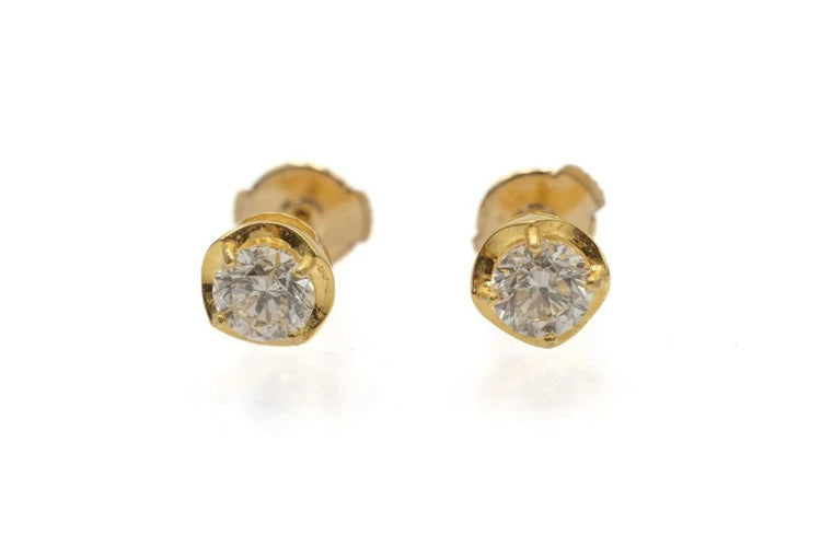 Bague Boucles d’oreilles solitaires en or jaune 18 carats et diamants 0,95 ct 58 Facettes 11833
