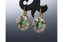 Boucles d'oreilles Boucles d'oreilles rosace anciennes en or 14 carats et tsavorites 58 Facettes 9715A