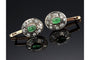 Boucles d'oreilles Boucles d'oreilles rosace anciennes en or 14 carats et tsavorites 58 Facettes 9715A