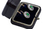 Boucles d'oreilles Boucles d'oreilles rosace anciennes en or 14 carats et tsavorites 58 Facettes 9715A