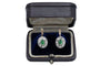 Boucles d'oreilles Boucles d'oreilles rosace anciennes en or 14 carats et tsavorites 58 Facettes 9715A