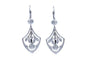 Boucles d'oreilles Boucles d'oreilles Art nouveau pendantes en or blanc 14 carats et diamants 58 Facettes 9850