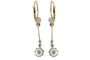 Boucles d'oreilles Boucles d'oreilles pendantes en or jaune, platine et diamants 58 Facettes 11217