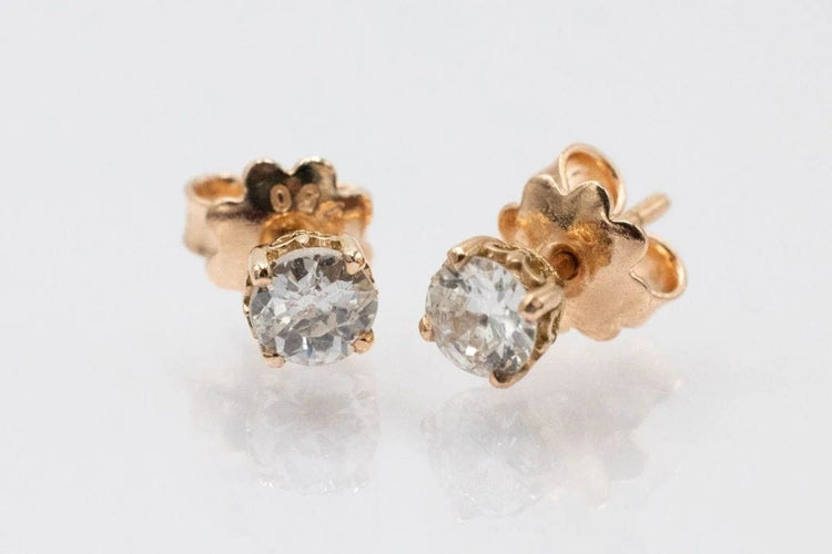 Boucles d'oreilles Boucles d'oreilles diamants taille ancienne en or jaune 58 Facettes 11203