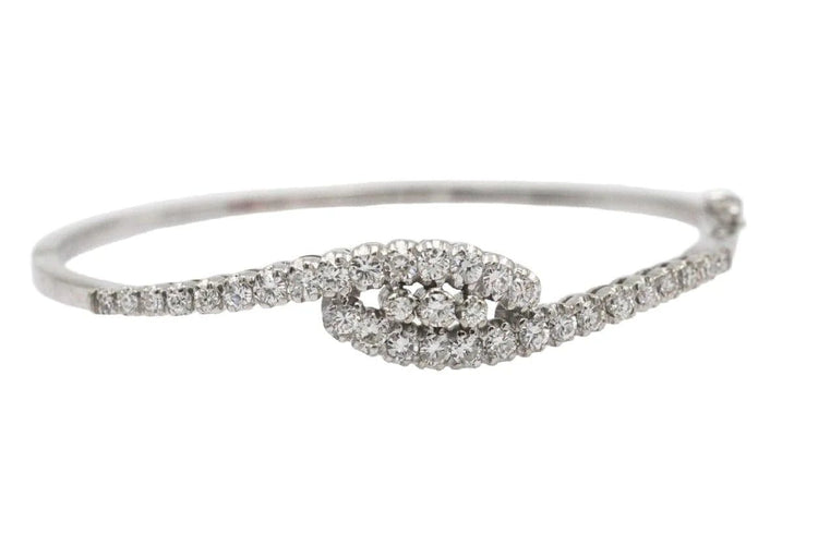 Bracelet Bracelet rigide en or blanc et diamants 1,45 ct 58 Facettes 10362