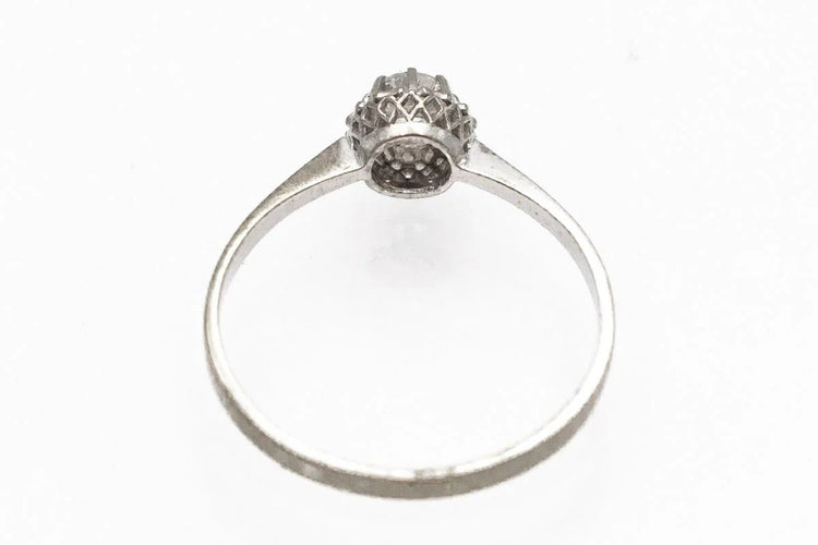 Bague 66 Bague ancienne française en or blanc et diamant 58 Facettes 9366V