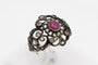Bague 58 Bague ancienne en or jaune 0,585 et argent avec rubis et diamants 58 Facettes 9297