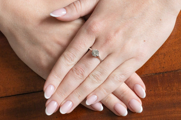Bague 60 Bague ancienne en platine avec diamant taille ancienne 58 Facettes 9631