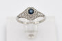 Bague 54 Bague en or blanc 750 avec saphir bleu, milieu du XXe siècle 58 Facettes TP10