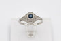 Bague 54 Bague en or blanc 750 avec saphir bleu, milieu du XXe siècle 58 Facettes TP10