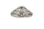 Bague 54 Bague Art déco en or blanc avec diamants et saphirs synthétiques 58 Facettes 9816