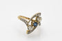 Bague 53 Bague ancienne en or jaune 18 carats avec saphir et diamants 58 Facettes 10349
