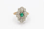 Bague 54 Bague ancienne en or jaune, argent, diamants et émeraude 58 Facettes 9897
