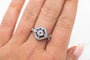 Bague 53 Art déco - Bague en or blanc, diamants et saphirs 58 Facettes 10488