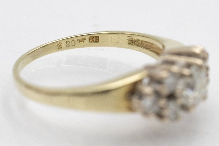 Bague 55 Bague bicolore en or jaune et blanc avec diamants 58 Facettes PJK01