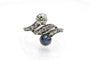 Bague Bague Toi et Moi - Diamants et saphir cabochon en or jaune 14 carats 58 Facettes 10814