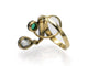 Bague 51 Bague Art nouveau en or jaune 14 carats, émeraude et diamants 58 Facettes 10815