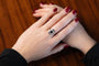 Bague 54 Bague Art déco en platine avec saphir et diamants 58 Facettes 10684