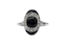 Bague 54 Bague Art déco en platine avec saphir et diamants 58 Facettes 10684