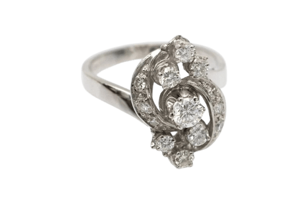 Bague 53 Bague en or blanc 18 carats sertie de diamants 0,73 ct 58 Facettes 10829