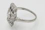 Bague 59 Bague géométrique Art déco en or blanc, platine, diamants et saphirs 58 Facettes 10728
