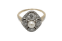 Bague 50 Bague en or jaune, platine, diamants et perle de culture 58 Facettes 11020