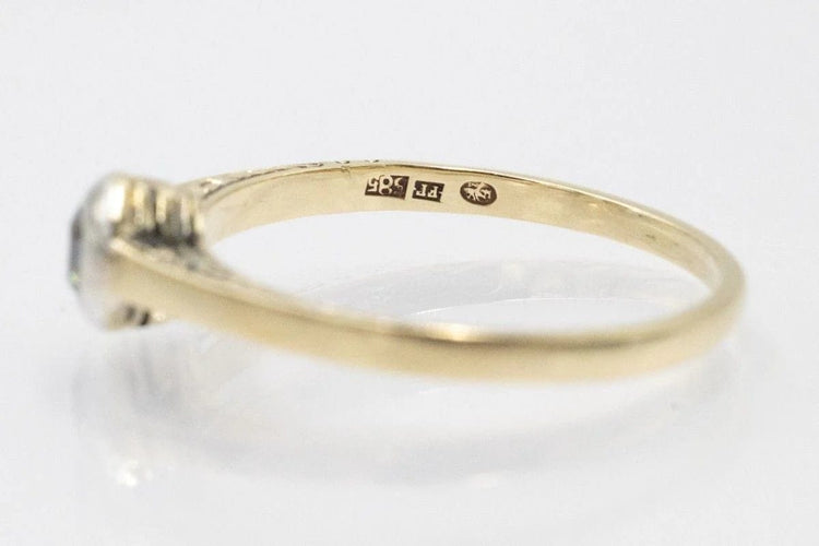 Bague 59 Bague solitaire ancienne en or jaune et diamant 58 Facettes 111666