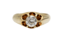 Bague 57 Bague solitaire en or jaune 14 carats avec diamant taille ancienne 58 Facettes 11215
