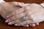 Bague 51 Bague fleur en or blanc, platine et diamants 58 Facettes 11256