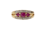 Bague 56 Bague vintage en or jaune avec rubis et diamants 58 Facettes 11259