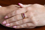 Bague 56 Bague vintage en or jaune avec rubis et diamants 58 Facettes 11259