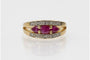 Bague 56 Bague vintage en or jaune avec rubis et diamants 58 Facettes 11259