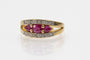 Bague 56 Bague vintage en or jaune avec rubis et diamants 58 Facettes 11259