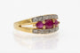 Bague 56 Bague vintage en or jaune avec rubis et diamants 58 Facettes 11259